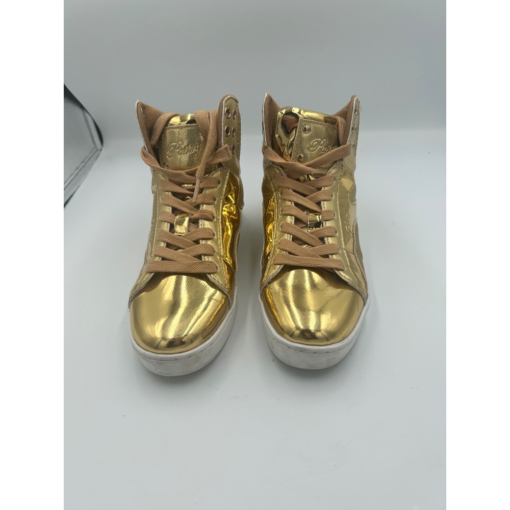 Pastry Glam Pie Gold Metallic Glitter High Top Dance Sneakers Women  shoes sz 6